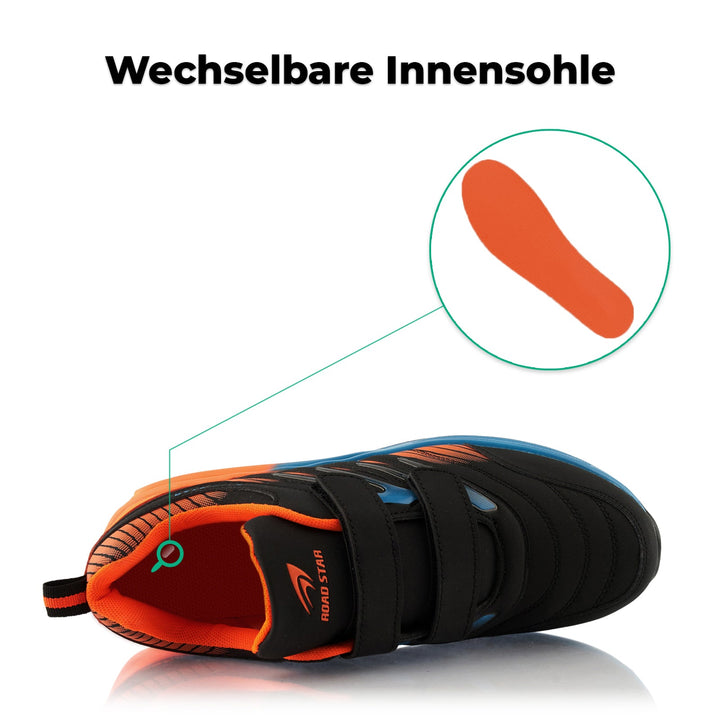 Sneaker with Cushioned Sole Sports Shoes Velcro Closure