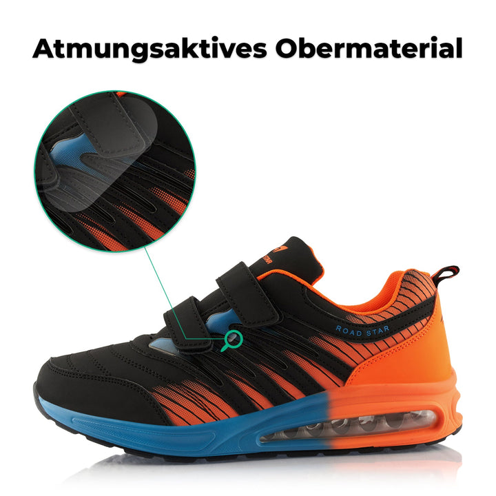 Sneaker with Cushioned Sole Sports Shoes Velcro Closure