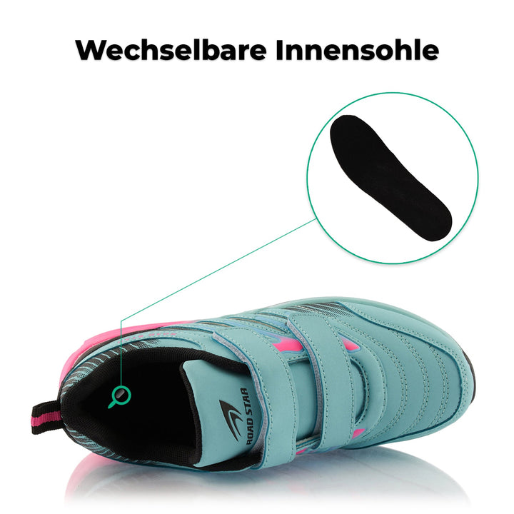 Sneaker Cushioned Sole Sports Shoes with Velcro