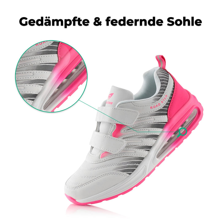 Sneaker with Cushioned Sole Sports Shoes with Velcro Closure