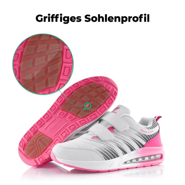 Sneaker with Cushioned Sole Sports Shoes with Velcro Closure