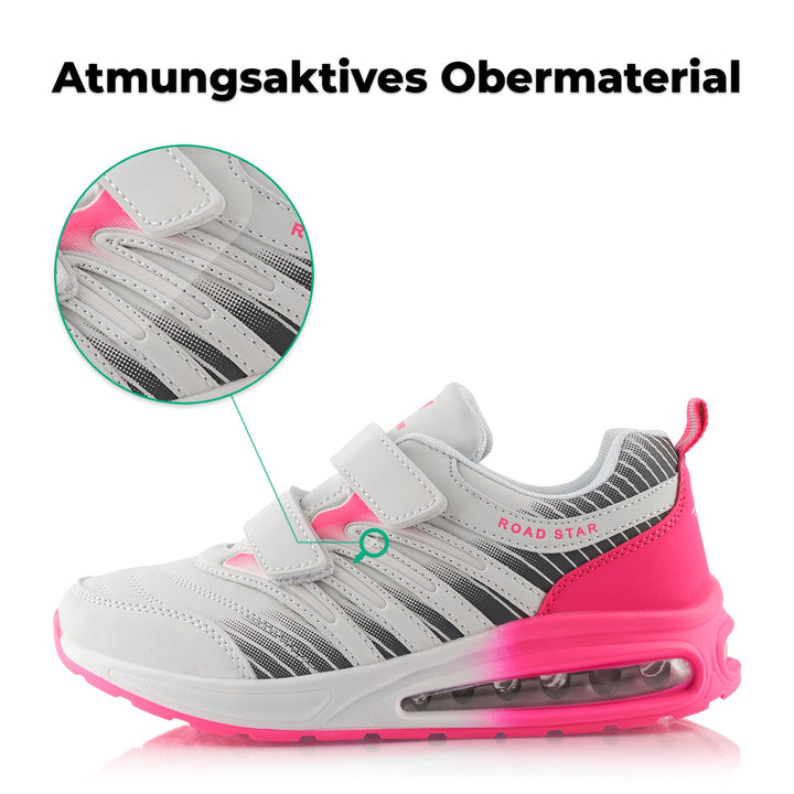 Sneaker with Cushioned Sole Sports Shoes with Velcro Closure