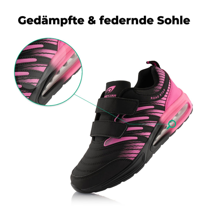 Sneaker with Cushioned Sole and Velcro Closure